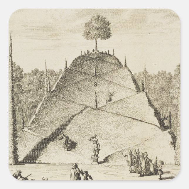 Artificial Mount Parnassus, engraved by Johannes V Square Sticker (Front)