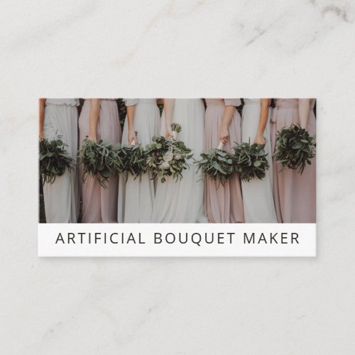 Artificial Or Silk Flower Bouquet Florist Business Card