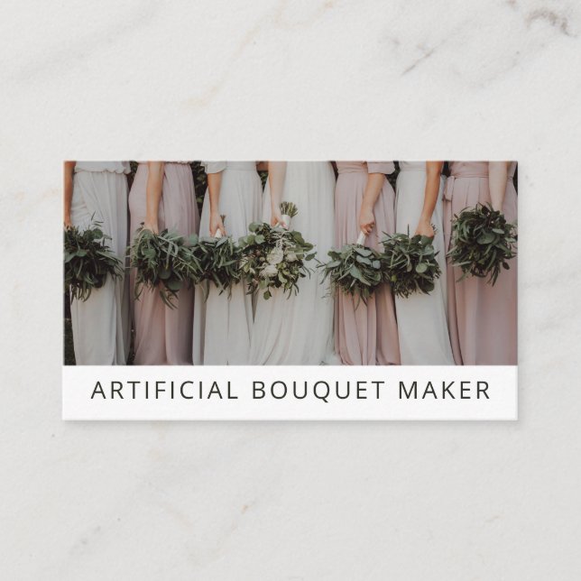 Artificial Or Silk Flower Bouquet Florist Business Card (Front)