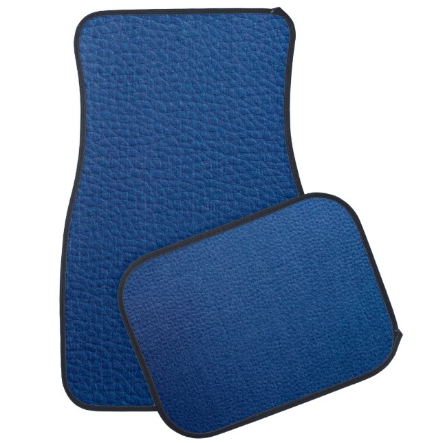 Artificial soft blue leather. Faux leather texture Car Floor Mat (Set)
