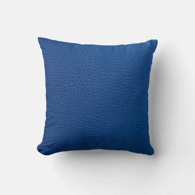 Artificial soft blue leather. Faux leather texture Throw Pillow (Front)