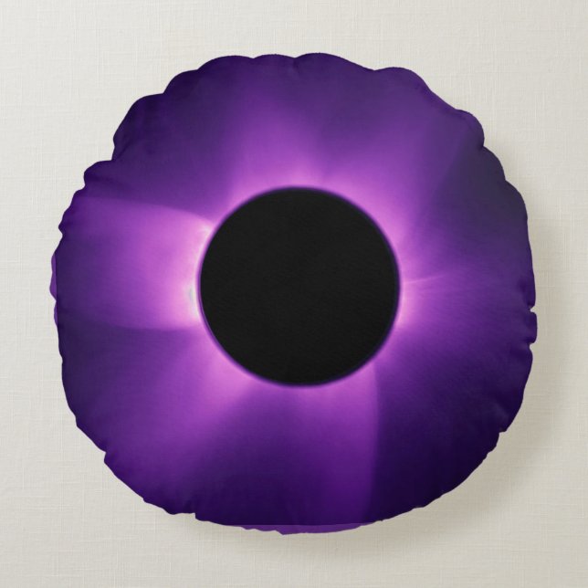 Artificial Solar Eclipse from Space Round Pillow (Front)