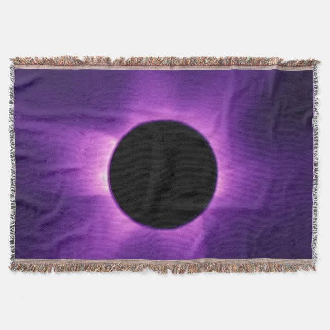 Artificial Solar Eclipse from Space Throw Blanket (Front)