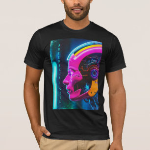 Artificial Soul Cyberpunk Android Face T-Shirt