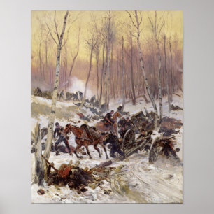 Artillery Combat in a Wood Poster