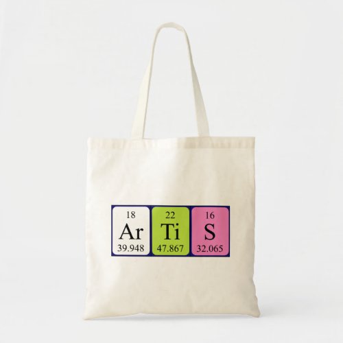 Artis periodic table name tote bag