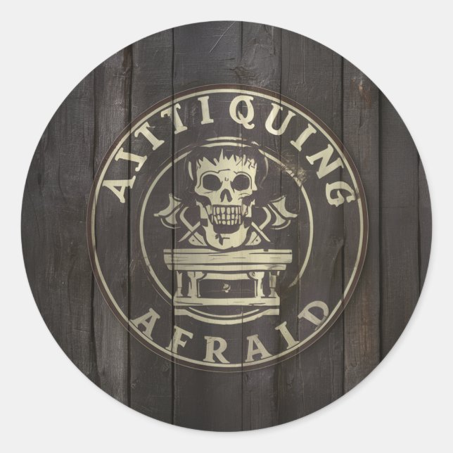 artis skull classic round sticker (Front)