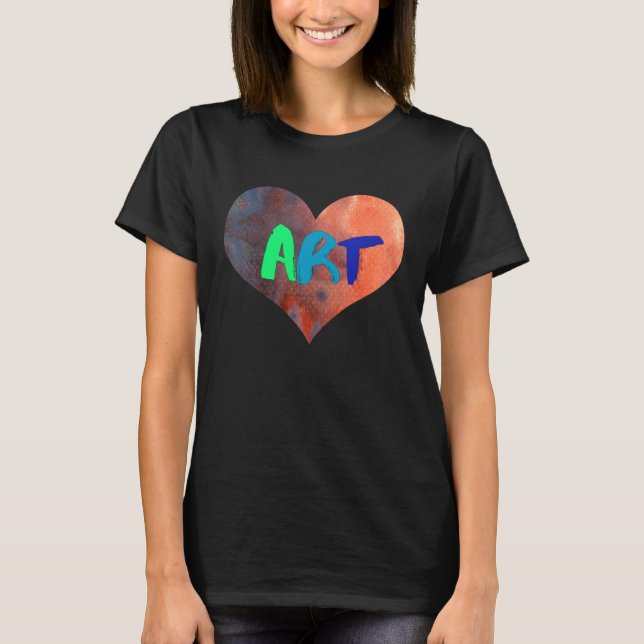 Artis Teacher  For  Colorful Heart T-Shirt (Front)
