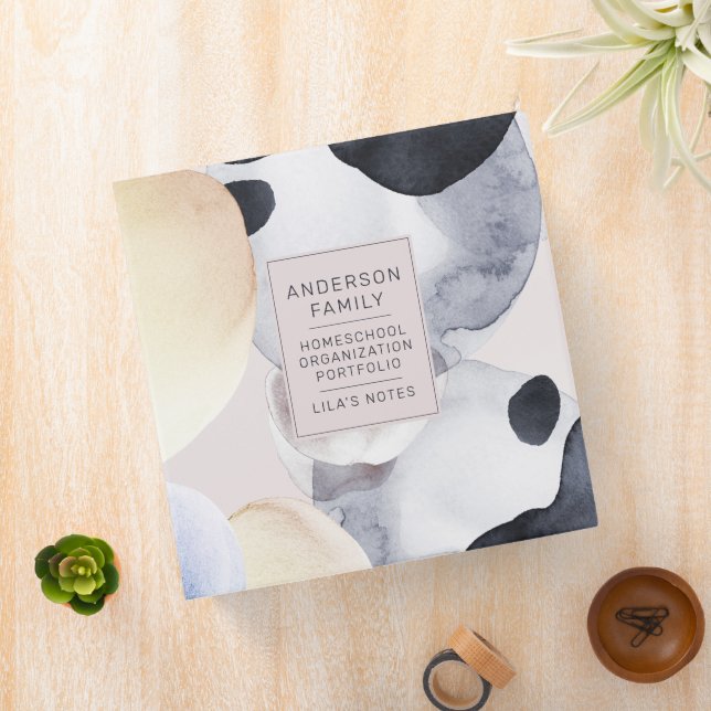 Artisan Abstract Shapes Homeschool Portfolio 3 Ring Binder (In Situ)