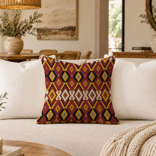 Artisan African Geometric Accent Throw Pillow Art