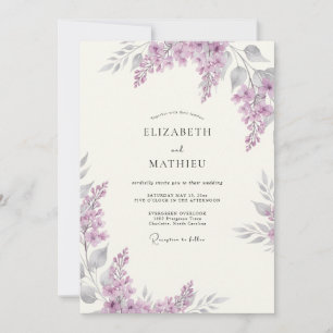 Artisan Amethyst Wisteria Wedding Invitation