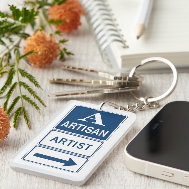 Artisan Artist Studio Sign Directional Arrow  Keychain (Creator Uploaded)