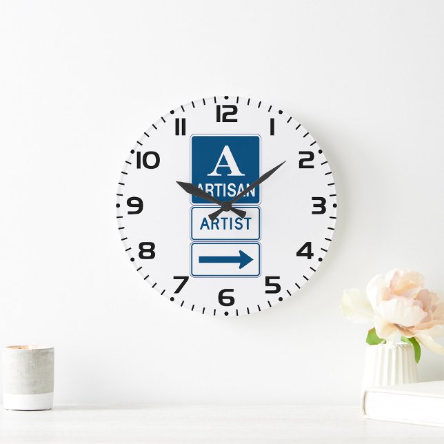 Artisan Artist Studio Sign Directional Arrow  Large Clock (Creator Uploaded)