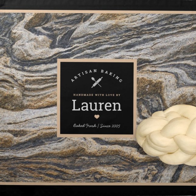Artisan Baker Rising Dough Cover -Grey Tan Stone Cloth Napkin (Creator Uploaded)