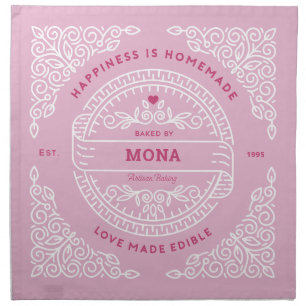 Artisan Baker Rising Dough Cover Pinks Custom Cloth Napkin