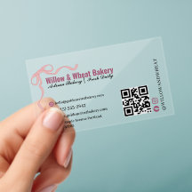 Artisan Bakery Business Card Ribbon Bow