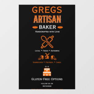 Artisan Bakery Business Promotion Window Cling