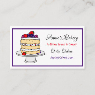 Artisan Bakery Hand drawn Layered Fruit Cake Business Card