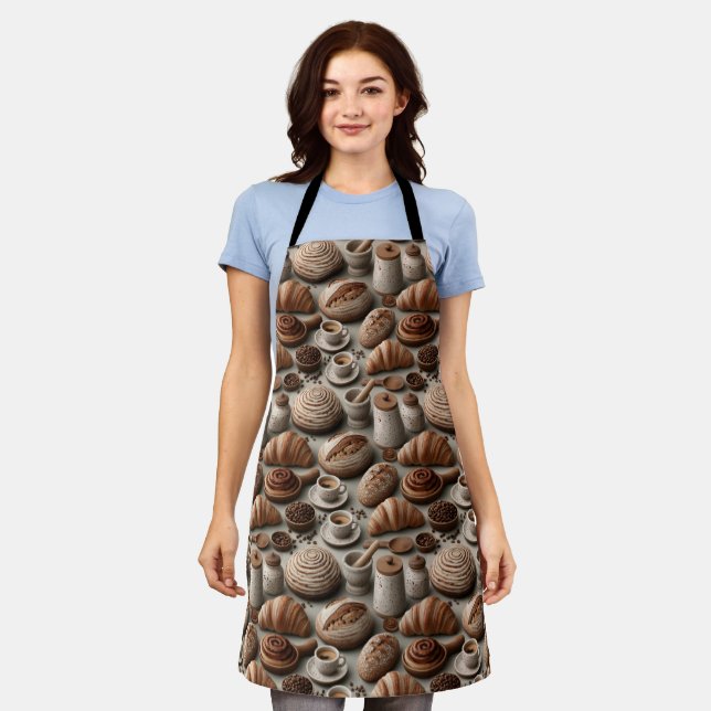 Artisan Bakery Still Life Pattern with Bread Apron (Worn)
