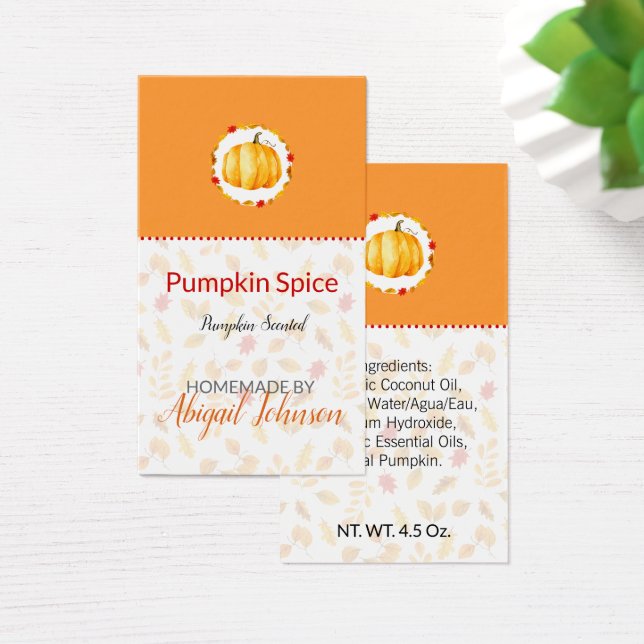 Artisan Bath & Body Label Pumpkin Spice | Gift Tag (Desk)