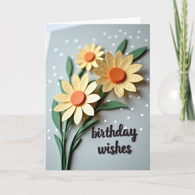 Artisan Birthday Flower Card (Front)