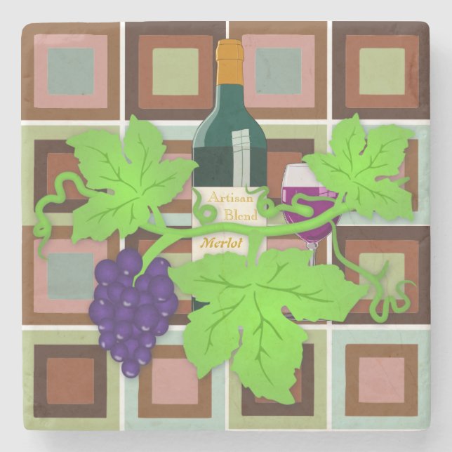 Artisan Blend Merlot Stone Coaster (Front)