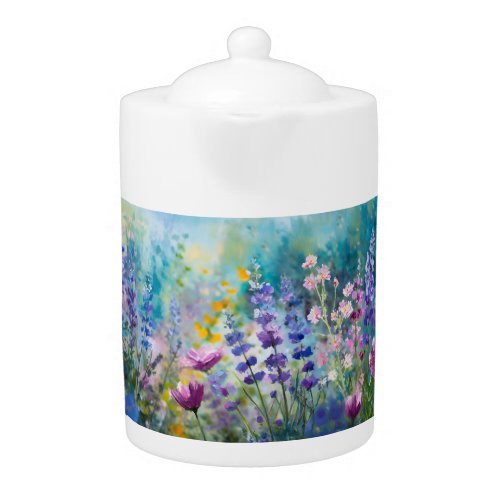 Artisan Bloom Bold Painted Floral Teapot