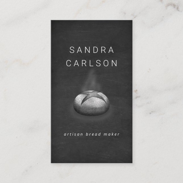 artisan bread baker chalkboard  business card (Front)