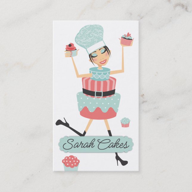 Artisan cake diva cupcakes bakery business card (Front)