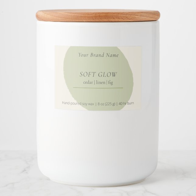 Artisan Candle Label Sage Minimalist Centered Wrap (Front)