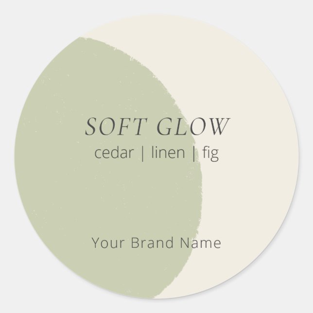 Artisan Candle Lid Sage Minimalist Scent Sticker (Front)