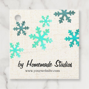 Artisan Canvas Snowflake Happiness Favor Tags