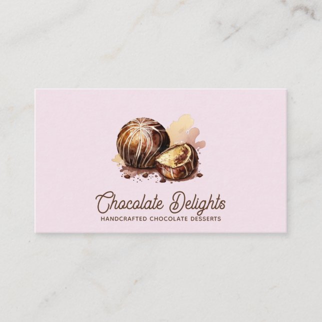 Artisan Chocolate Candy & Truffle Confections Business Card (Front)