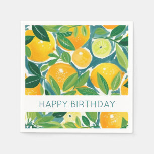 Artisan Citrus Fruit Lemon Orange Lime Colorful Napkins