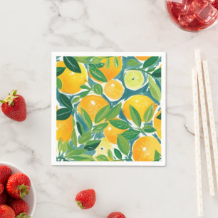 Artisan Citrus Tree Lemons Oranges Limes Colorful Napkins