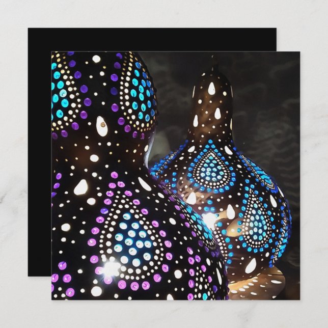 Artisan Craft Gourd Turkish Lanterns Acrylic Art Invitation (Front/Back)
