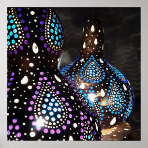 Artisan Craft Gourd Turkish Lanterns Acrylic Art Poster