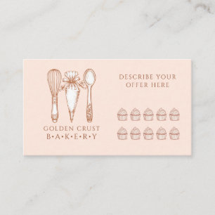 Artisan Cupcake Bakery Baking Tools Loyalty Card