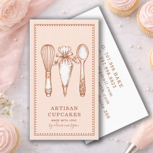 Artisan Cupcake Bakery Baking Utensils Business Card