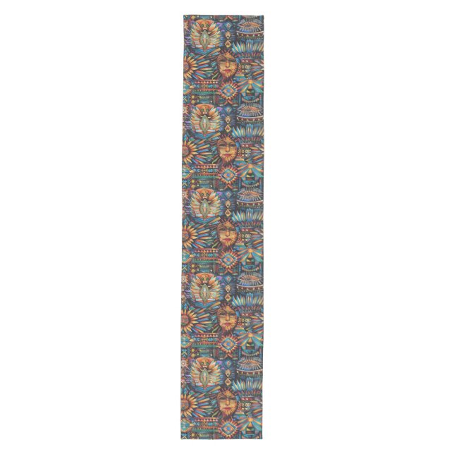 Artisan Cyan "Pre-Columbian Tapestry" Dining Table Medium Table Runner (Front)