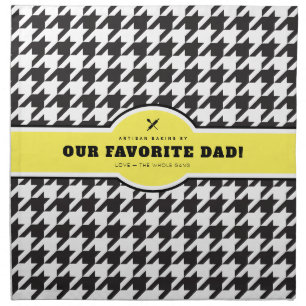 Artisan Dough Cover. HOUNDSTOOTH Yellow/Black Cloth Napkin