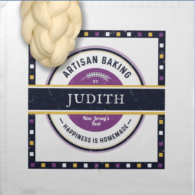 Artisan Dough Cover. Rustic Navy Purple Cloth Napkin (Creator Uploaded)