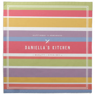 Artisan Dough Cover. SUMMER STRIPES Cloth Napkin