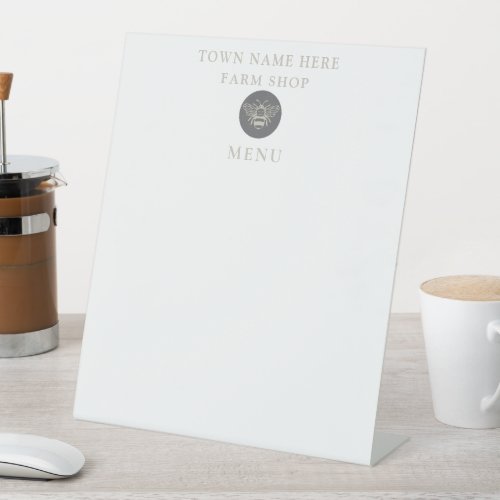 Artisan Farm Shop Business Branding Bee Logo Menu Pedestal Sign