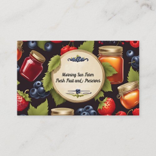 Artisan Food Fruits Preserves Farm Business Card