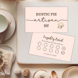  Artisan Gold Baker Bakery Chef Hat Catering Pink Loyalty Card