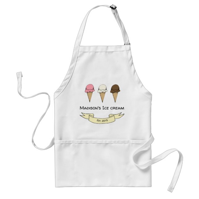 Artisan Ice Cream Maker Customizable Adult Apron (Front)