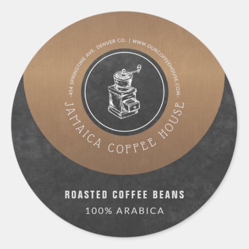 Artisan made coffee blend elegant label packaging