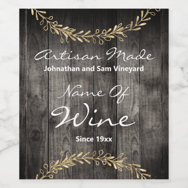 Artisan Made  Wine Rustic Wood Wine Label (Single Label)