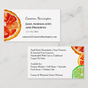 Artisan Marmalade Preserves Jam Maker              Business Card